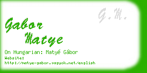 gabor matye business card
