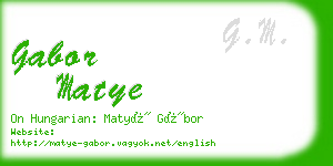 gabor matye business card